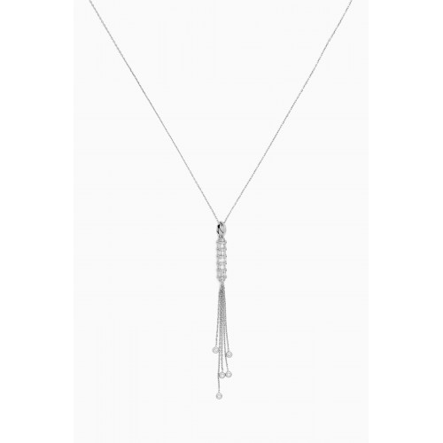 NASS - Barrel Dangle Diamond Necklace in 14kt White Gold