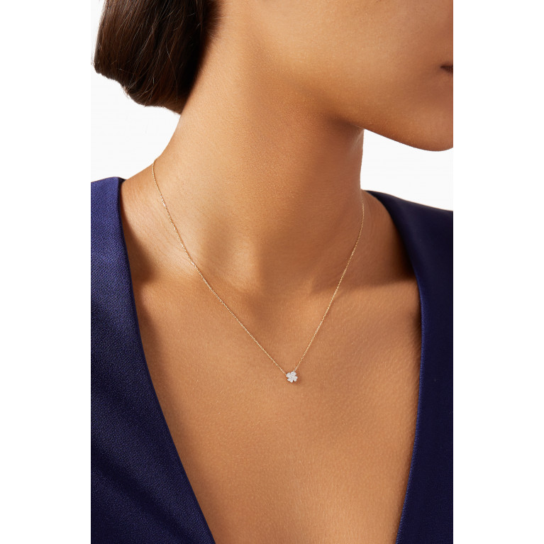 NASS - Mini Clover Diamond Necklace in 14kt Gold Yellow