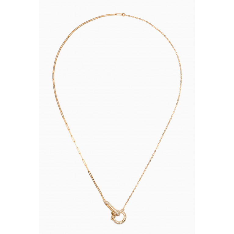 Yvonne Leon - Fermoir Rond Rectangle Diamond Necklace in 18kt Gold