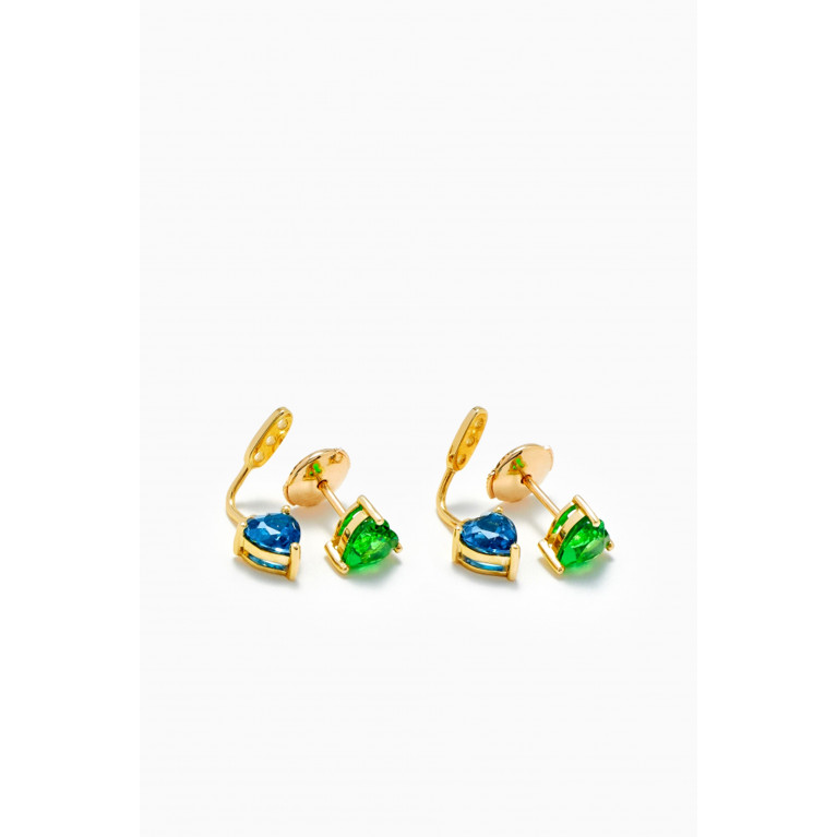 Yvonne Leon - Dessous Topaz Drop Earrings in 18kt Gold Blue