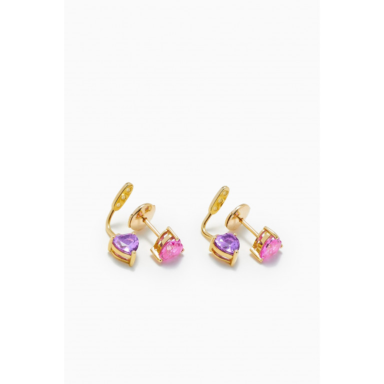 Yvonne Leon - Dessous Amethyst Drop Earrings in 18kt Gold Purple