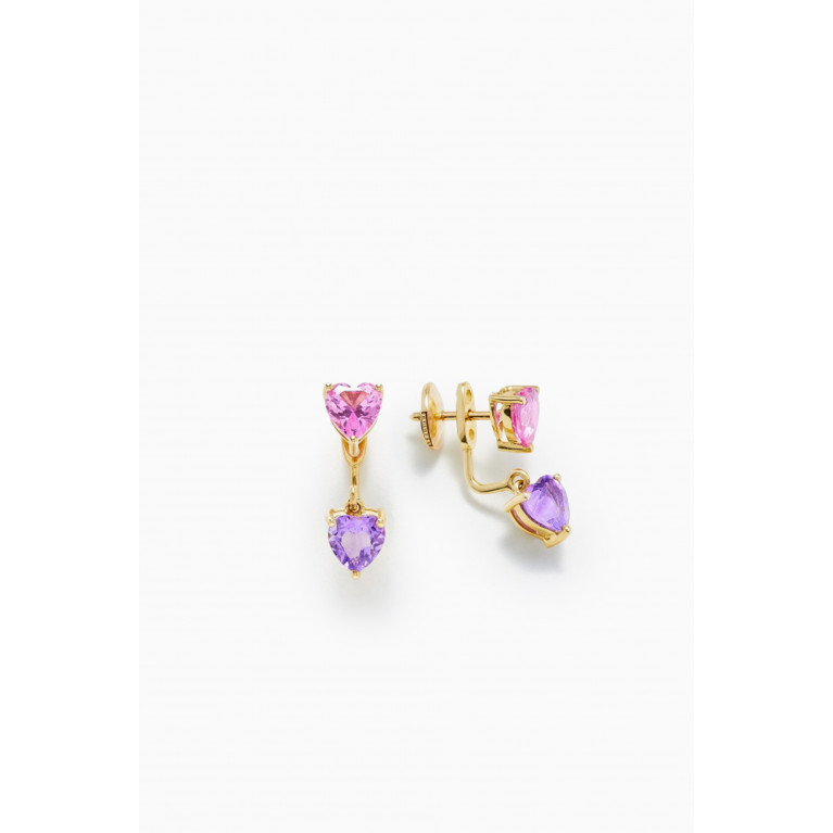 Yvonne Leon - Dessous Amethyst Drop Earrings in 18kt Gold Purple