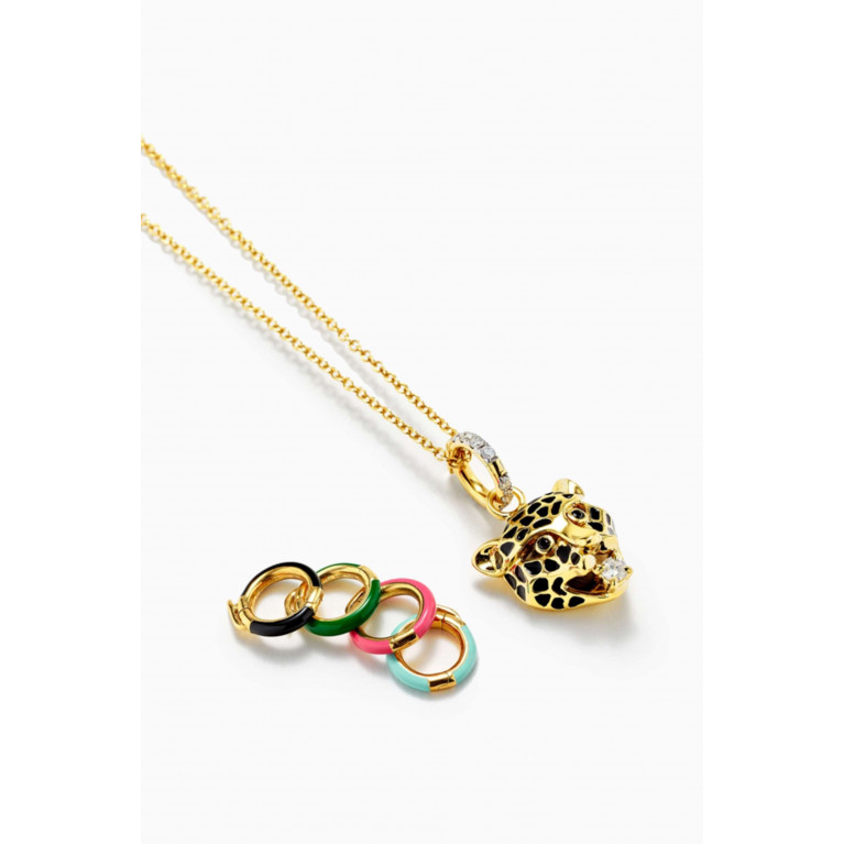 Yvonne Leon - Leopard Diamond Necklace with Interchangeable Bails in 9kt Gold