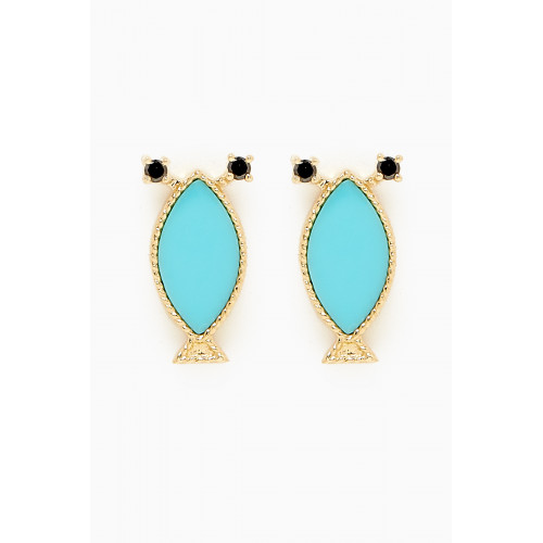Yvonne Leon - Petits Personnages Diamond Earrings in 9kt Gold Blue