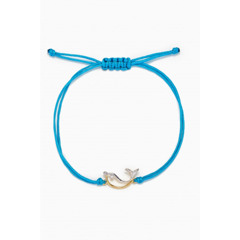 Yvonne Leon - Fil Poisson Diamond Cord Bracelet in 9kt Gold Blue
