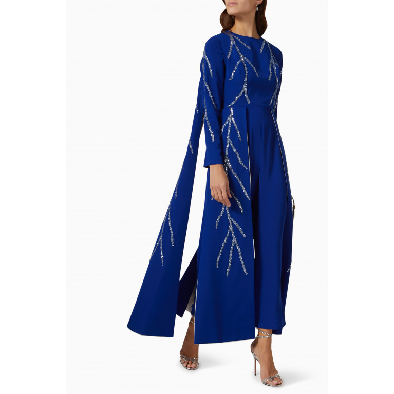 Nour Al Dhahri - Reggia Embellished Jumpsuit Blue