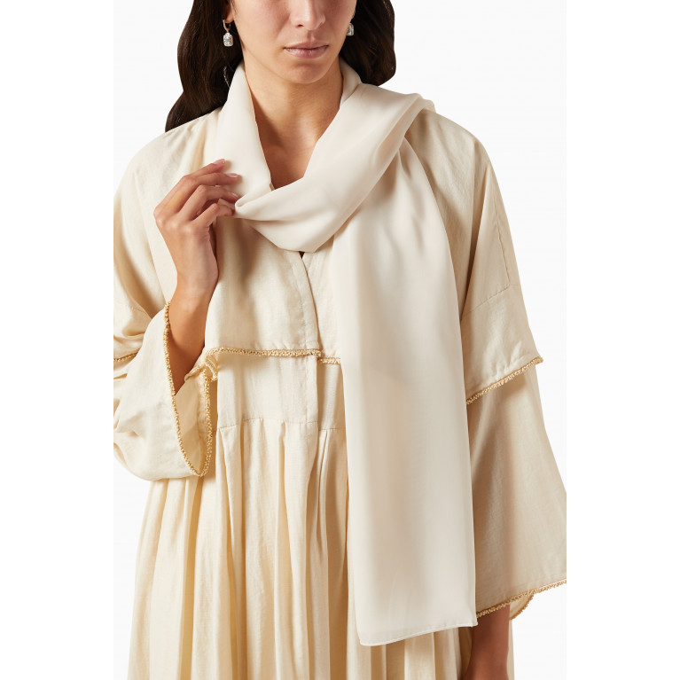 Beige Collection - Layered Abaya in Linen Neutral