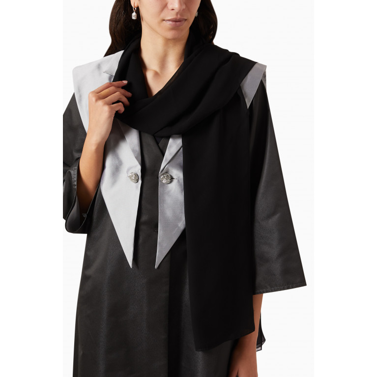 Beige Collection - Exaggerated Collar Abaya in Taffeta