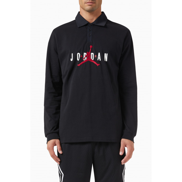Jordan - Essentials Rugby Polo Sweatshirt in Cotton Black