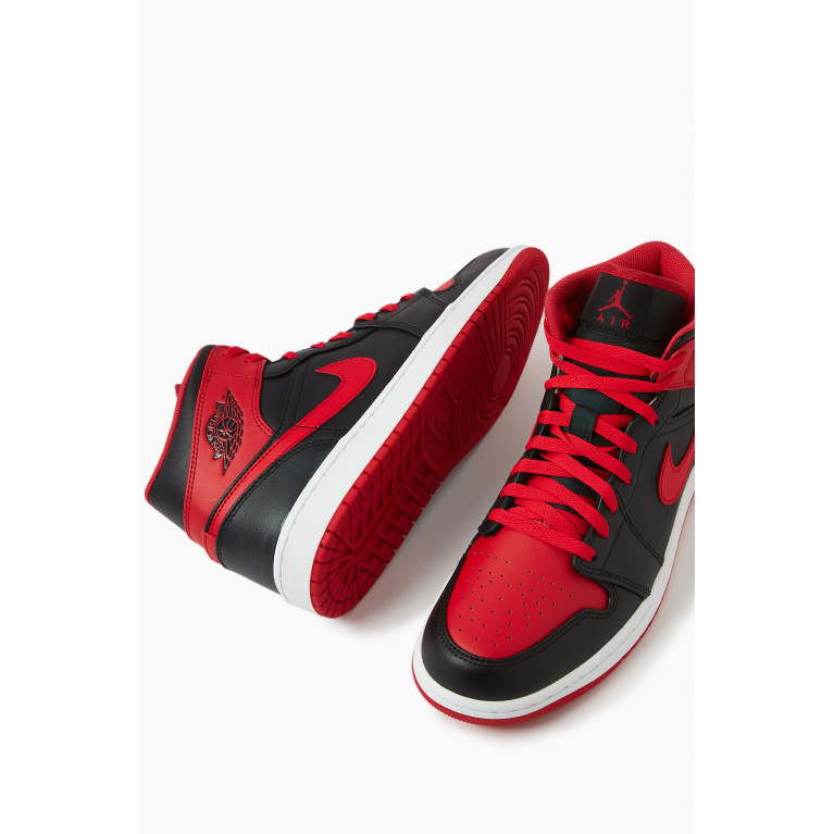 Jordan - Air Jordan 1 Mid-top Sneakers in Leather Multicolour