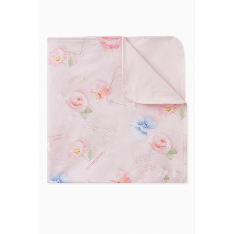 Lapin House - All-over Print Blanket in Cotton Pink