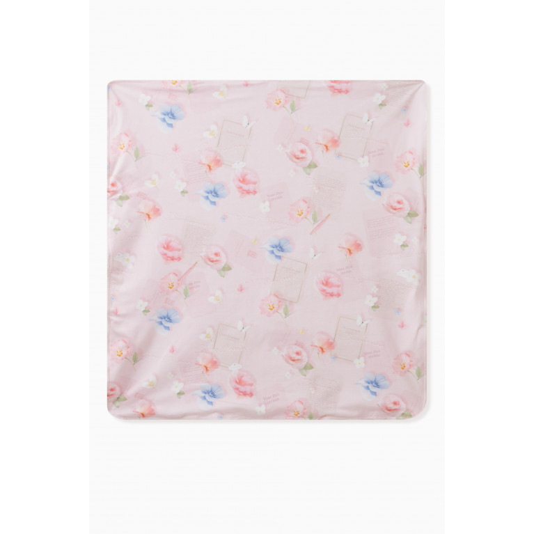 All-over Print Blanket in Cotton Pink