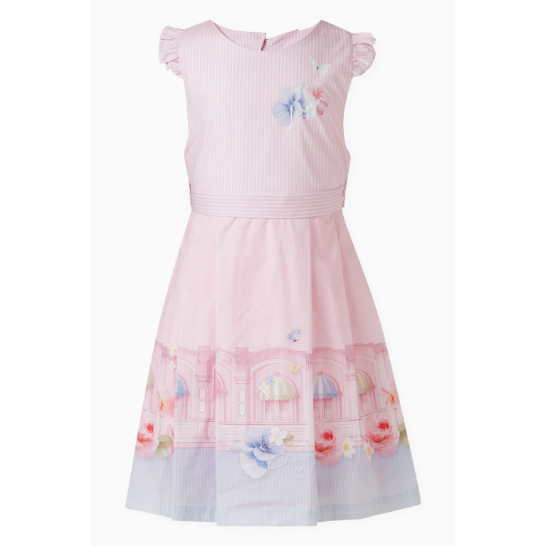 Lapin House - Floral & Umbrella Print Dress in Cotton