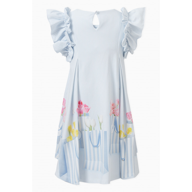 Lapin House - Floral-print Ruffle Dress in Cotton