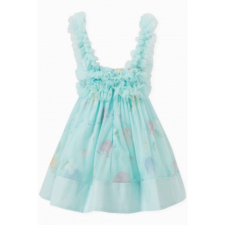 Lapin House - Ruffled Candy-print Dress in Tactel-blend
