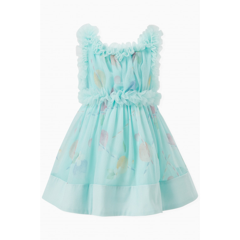 Lapin House - Ruffled Candy-print Dress in Tactel-blend