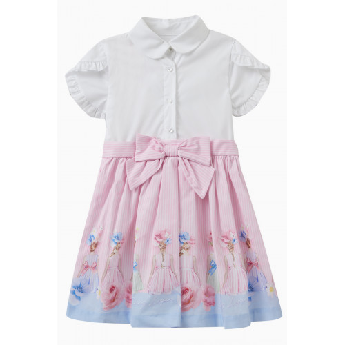 Lapin House - Floral Bow Dress in Cotton