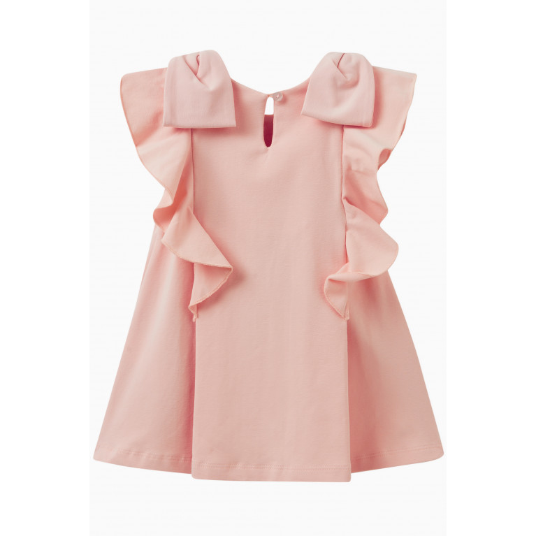 Lapin House - Frilled Logo Dress in Cotton