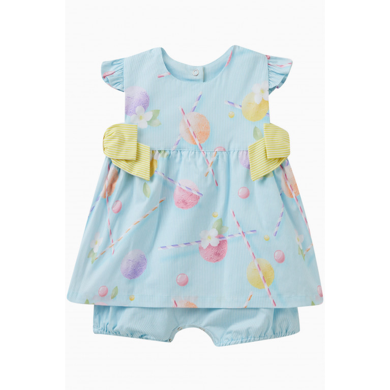 Lapin House - Striped Candy Romper in Cotton