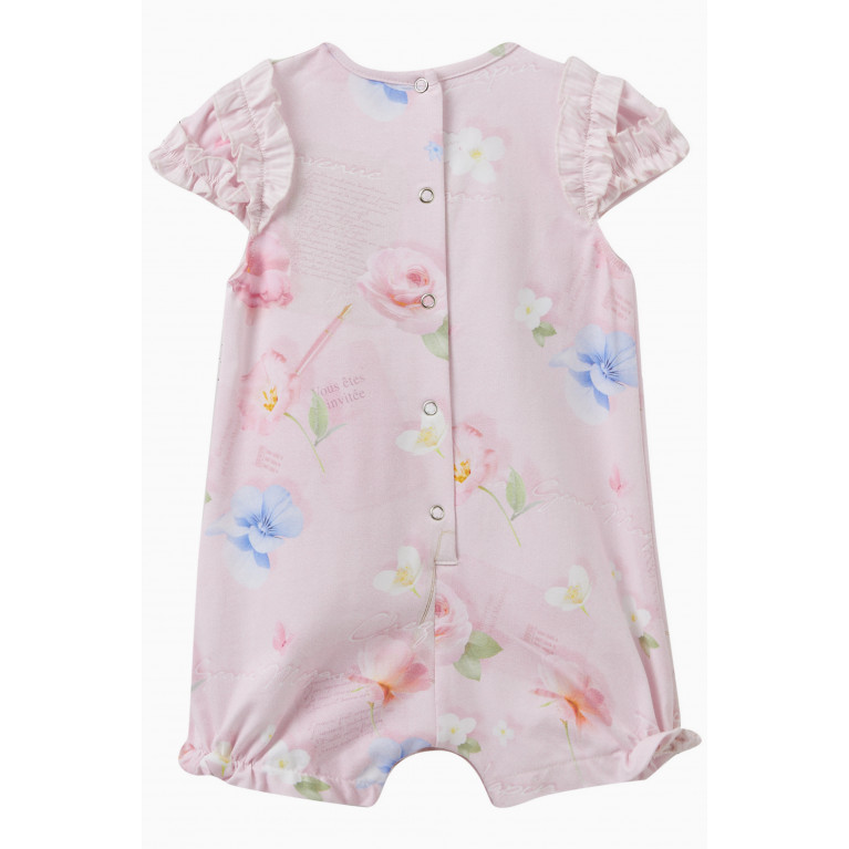 Lapin House - Floral Bow Romper in Cotton
