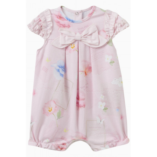 Lapin House - Floral Bow Romper in Cotton