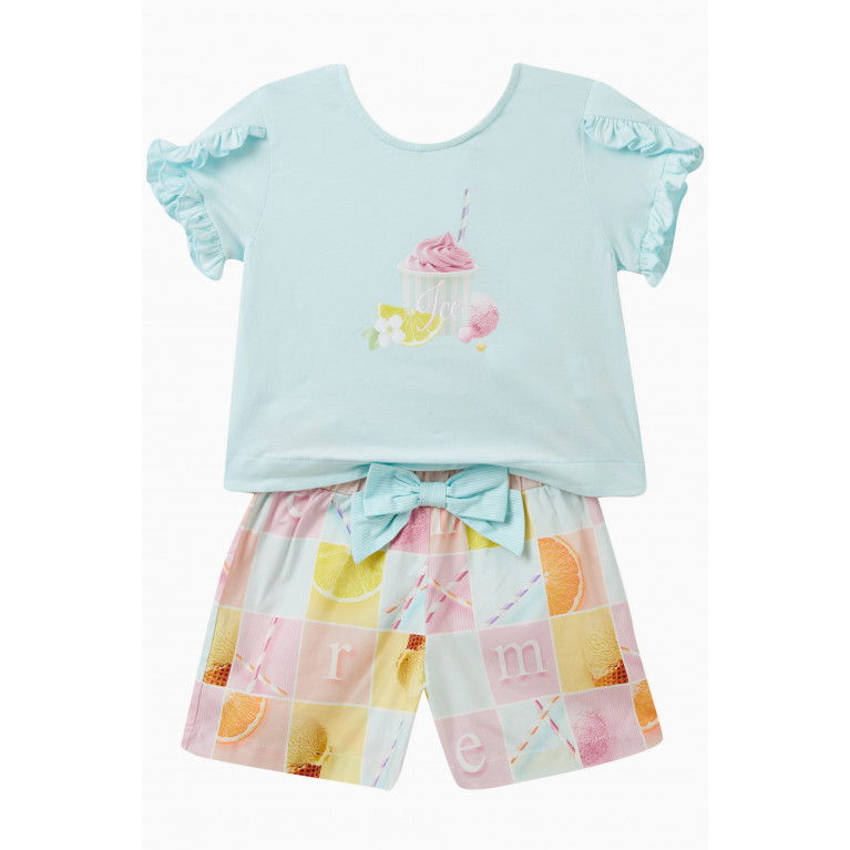 Lapin House - Ice Cream T-shirt & Shorts Set in Cotton