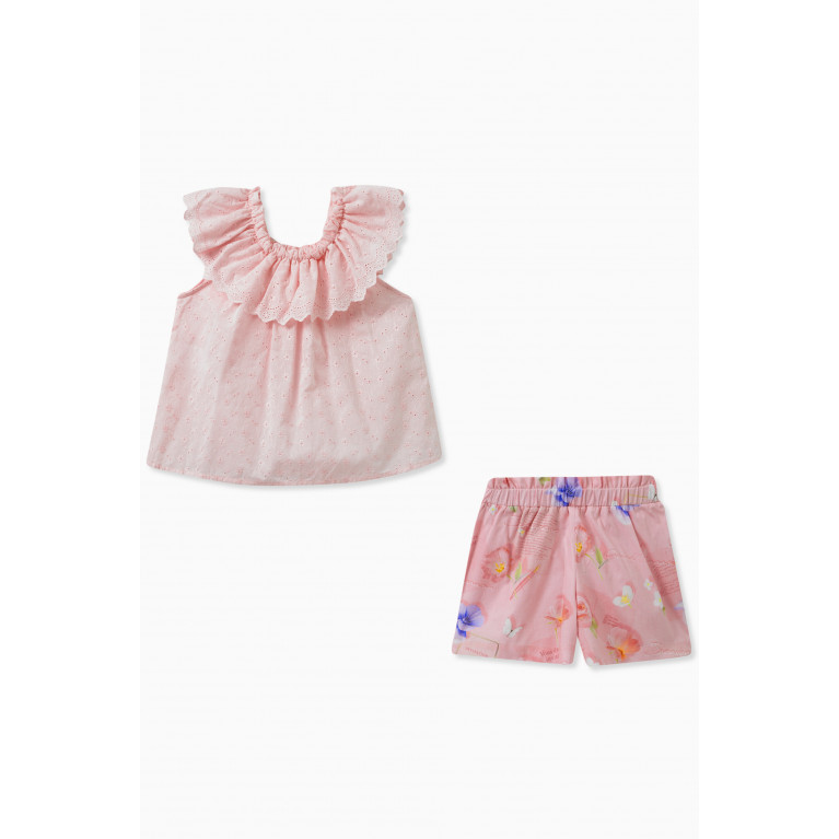 Lapin House - Frilled Top & Shorts Set in Cotton