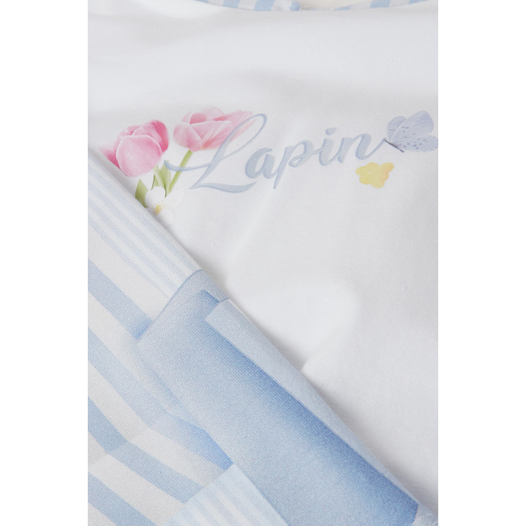 Lapin House - Floral Logo Print Top & Leggings in Cotton Blend