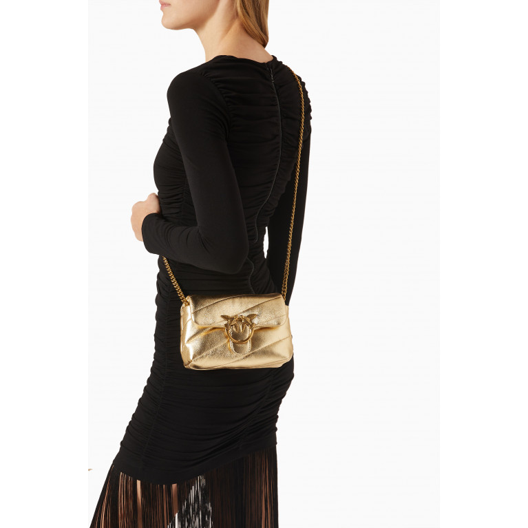 PINKO - Baby Love Puff Bag in Metallic Maxi Quilted Nappa