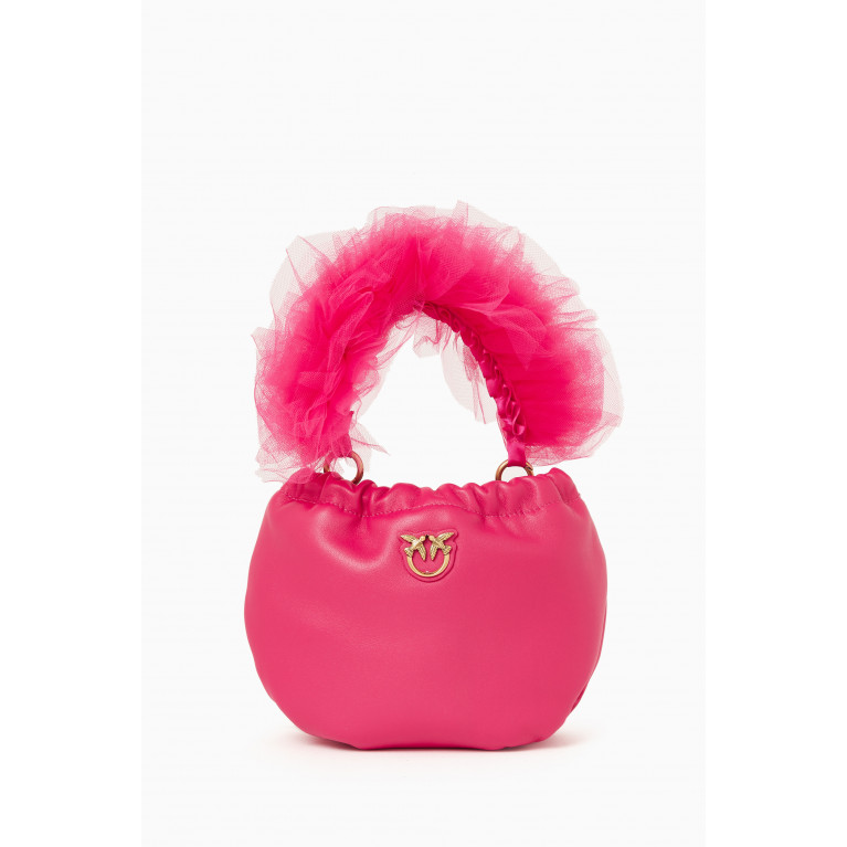 PINKO - Mini Tulle-handle Soft Pouch Bag in Nappa