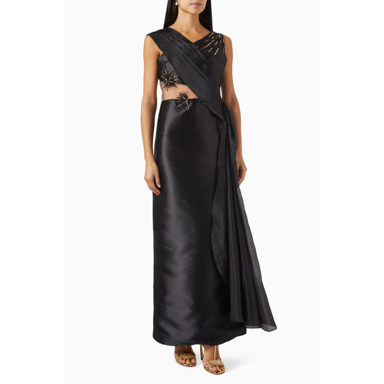 Alize - Embroidered Gown in Satin