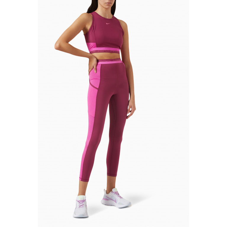 Nike - Pro Dri-Fit Training Crop Top in Jersey & Mesh Pink