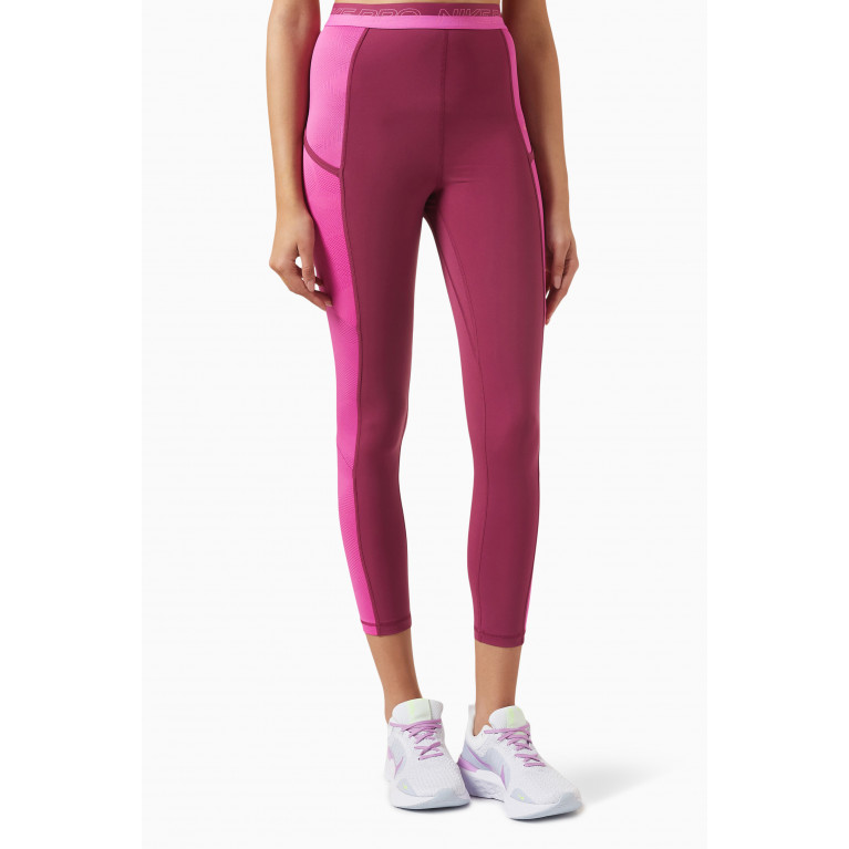 Nike - Pro Dri-Fit Training 7/8 Leggings in Jersey & Mesh Pink