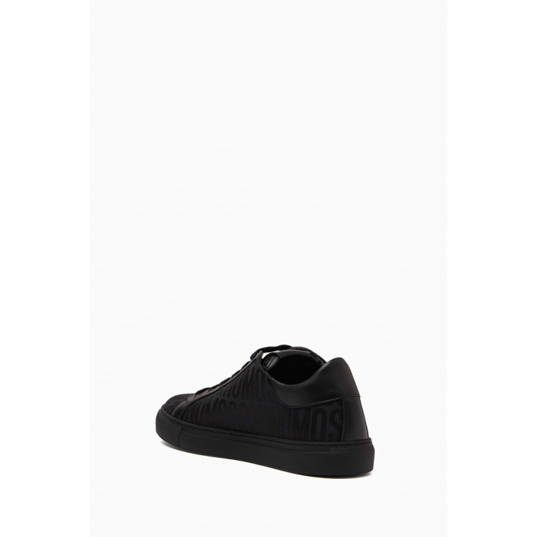 Moschino - Logo Low-top Sneakers in Leather Black