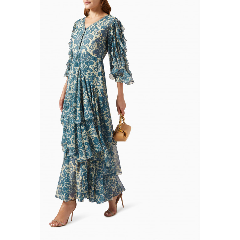 Kalico - Calligra Maxi Dress in Chiffon Blue