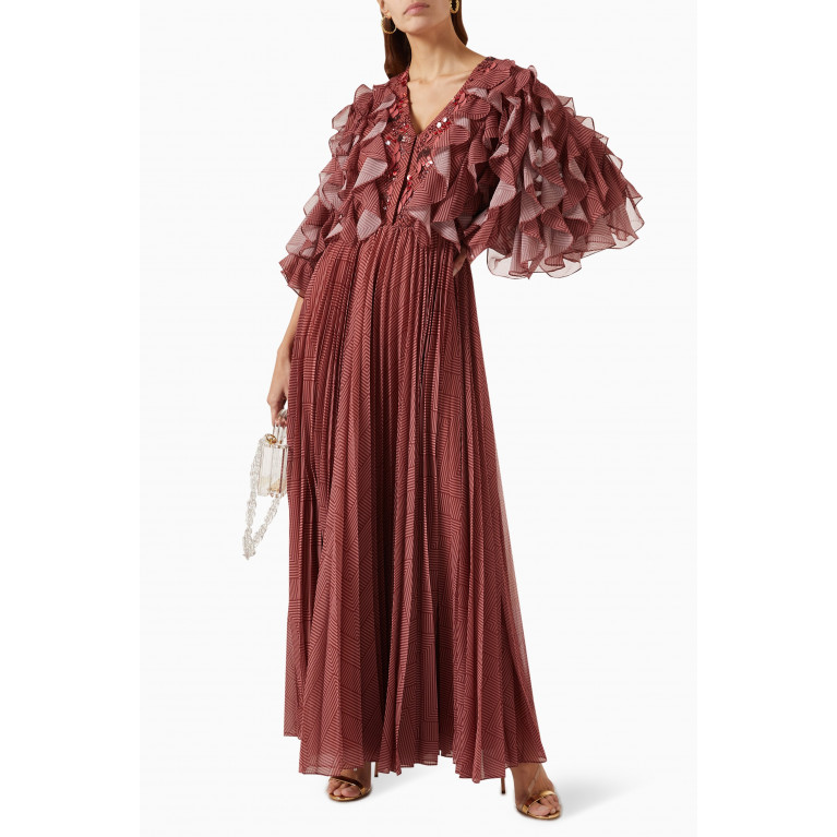 Kalico - Occasion Maxi Dress in Chiffon Red