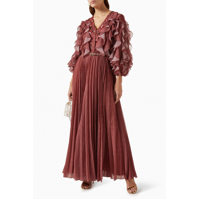 Kalico - Occasion Maxi Dress in Chiffon Red