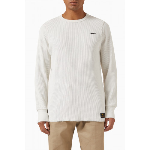 Nike - Long Sleeve T-shirt in Waffle Knit Neutral