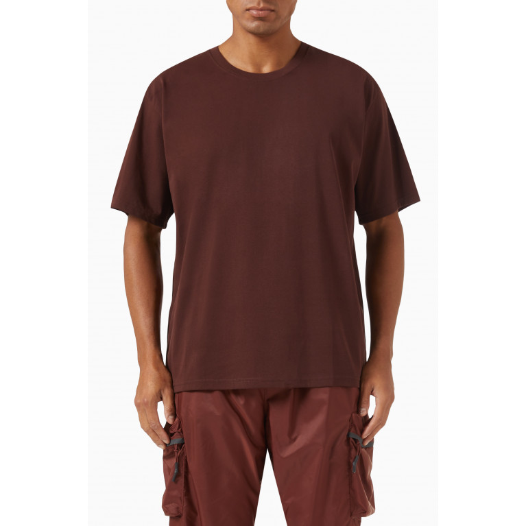 Nike - Boxy T-shirt in Cotton Jersey Brown