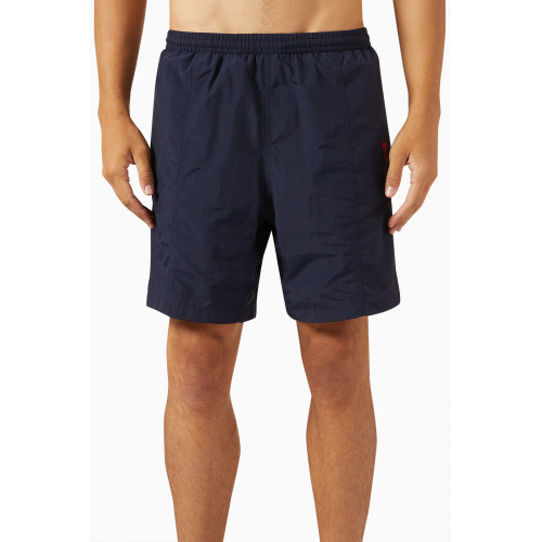 Ami - Logo Swim Shorts in Nylon Blue