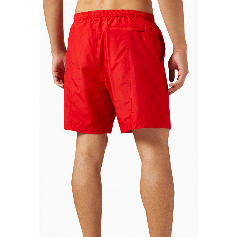 Ami - Logo Swim Shorts in Nylon Red