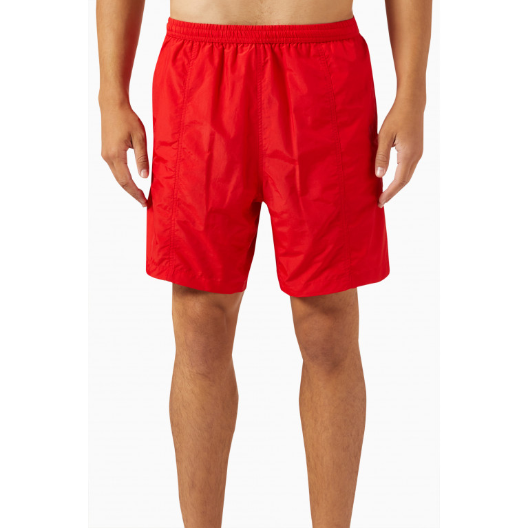 Ami - Logo Swim Shorts in Nylon Red