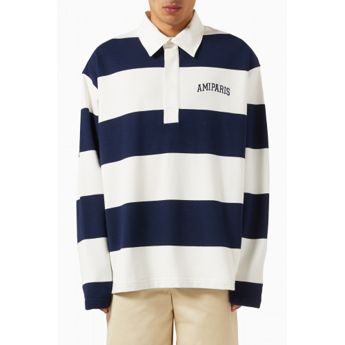 Ami - Rugby Stripe Polo Shirt in Cotton
