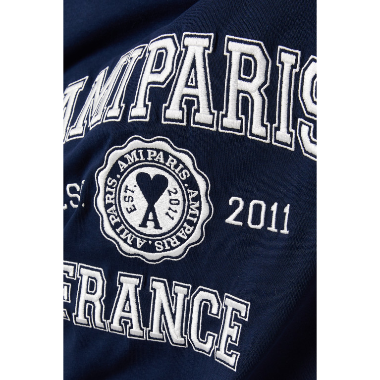 Ami - Ami Paris France T-shirt in Organic Cotton Jersey Blue