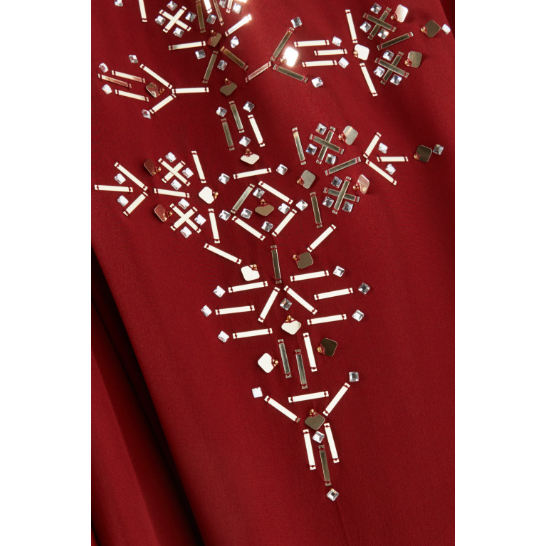 Bthaina - Flowy Embroidered Kaftan in Silk-crepe