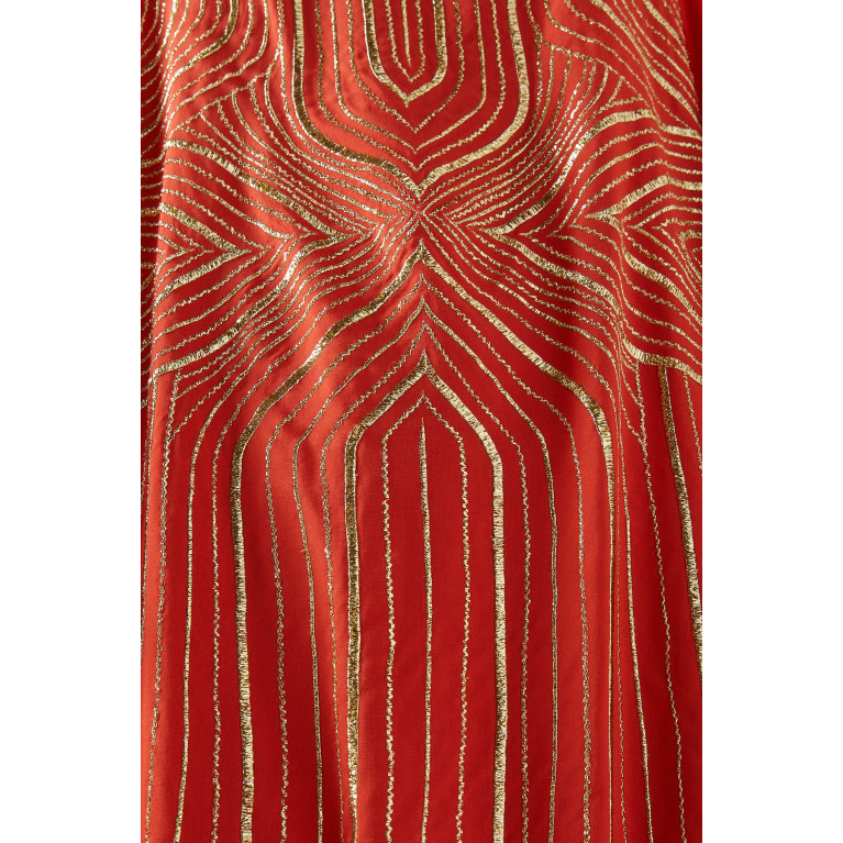 Bthaina - Scalloped-embellished Kaftan in Silk-crepe