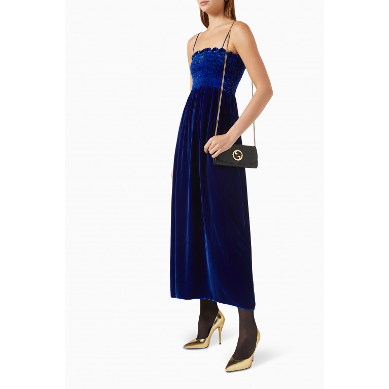 Gucci - Ruched Midi Dress in Velvet