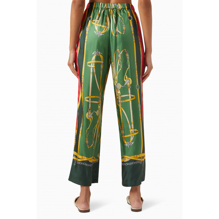 Gucci - Harness & GG-print Straight-leg Pants in Silk-twill