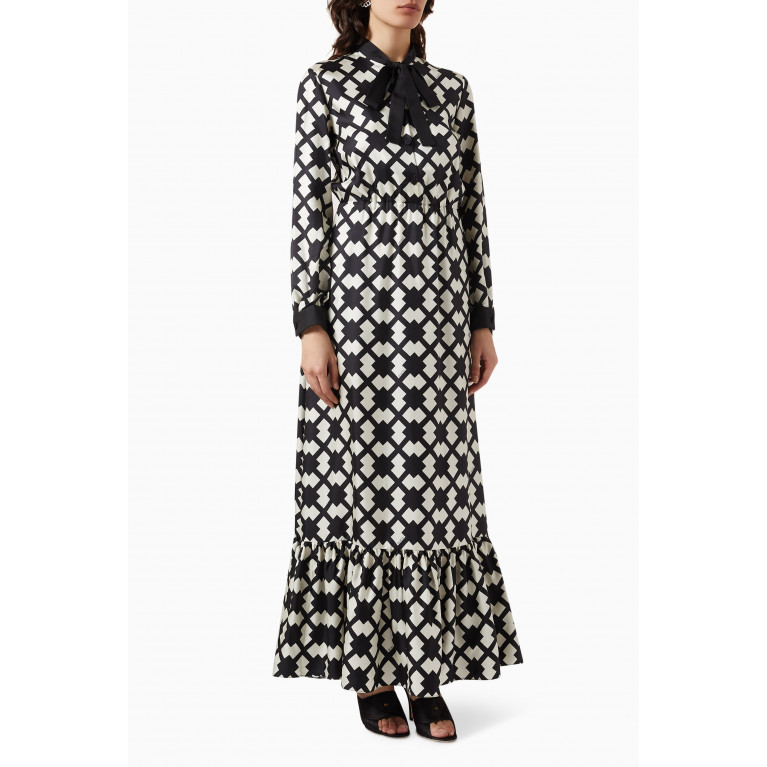 Gucci - Rhombus Tile-print Maxi Dress in Silk
