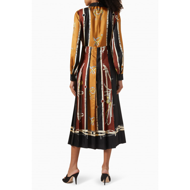 Gucci - Equestrian-printed Midi Dress in Silk